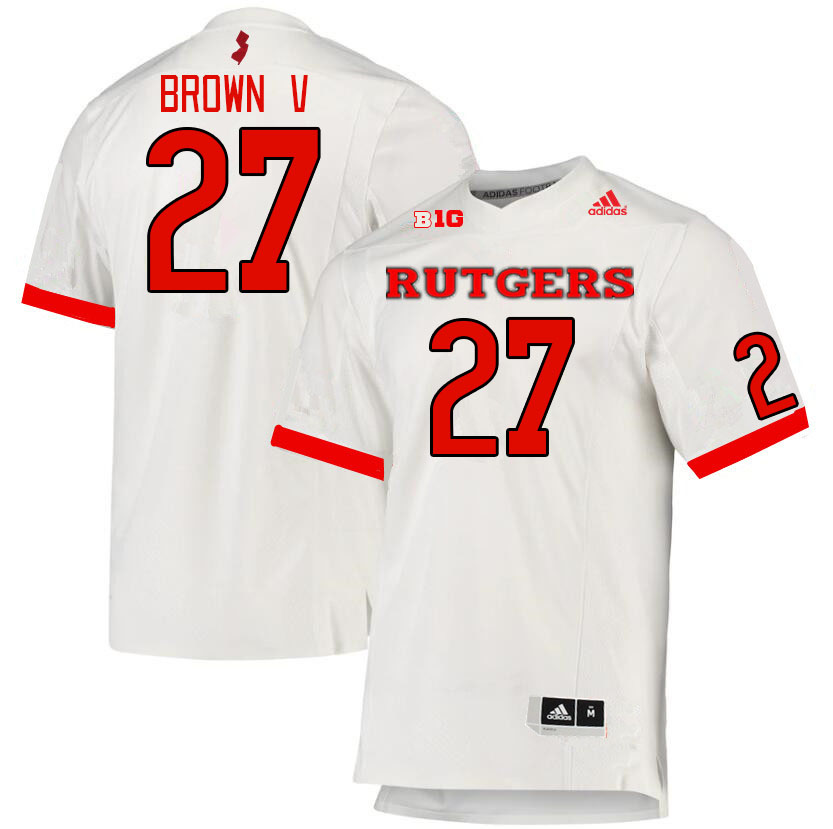 Men #27 Samuel Brown V Rutgers Scarlet Knights College Football Jerseys Stitched Sale-White